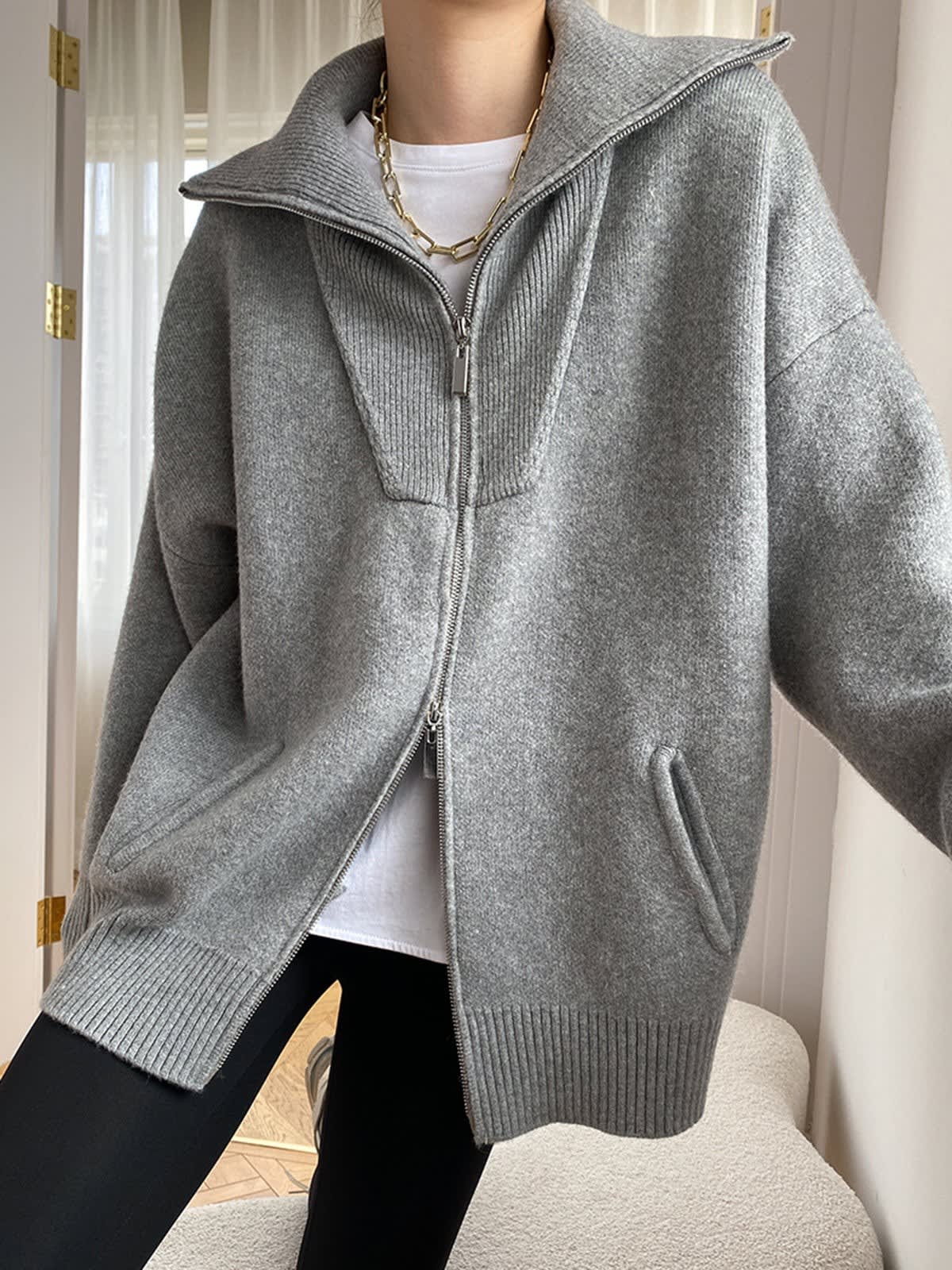 Jorunn Oversized Zip Up Cardigan_5