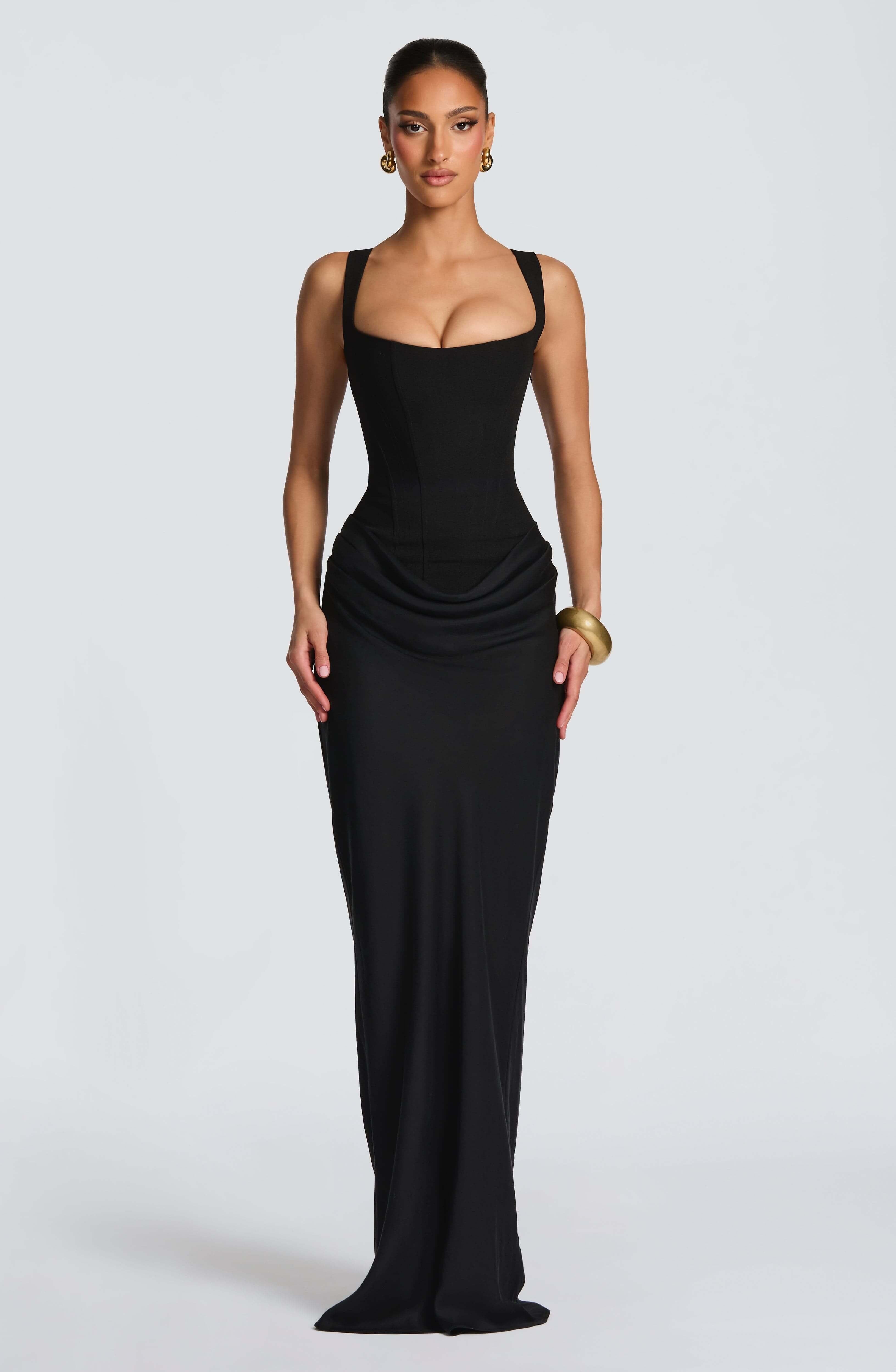 Susannah Bodycon Square Neck Wedding Guest Maxi Dress_7