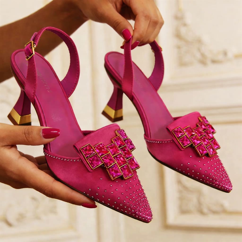 Graziana Crystal Embellished Slingback Kitten Heels_7