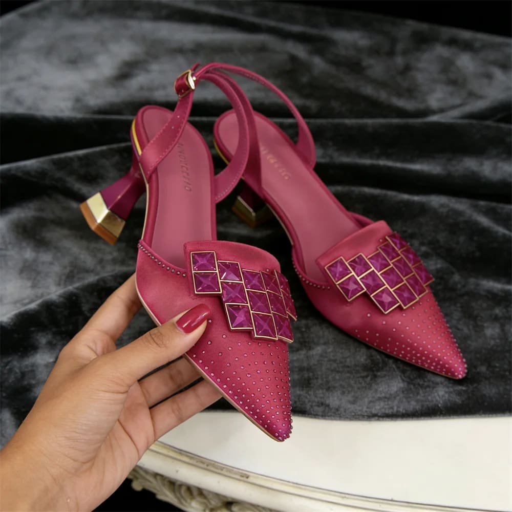 Graziana Crystal Embellished Slingback Kitten Heels_9