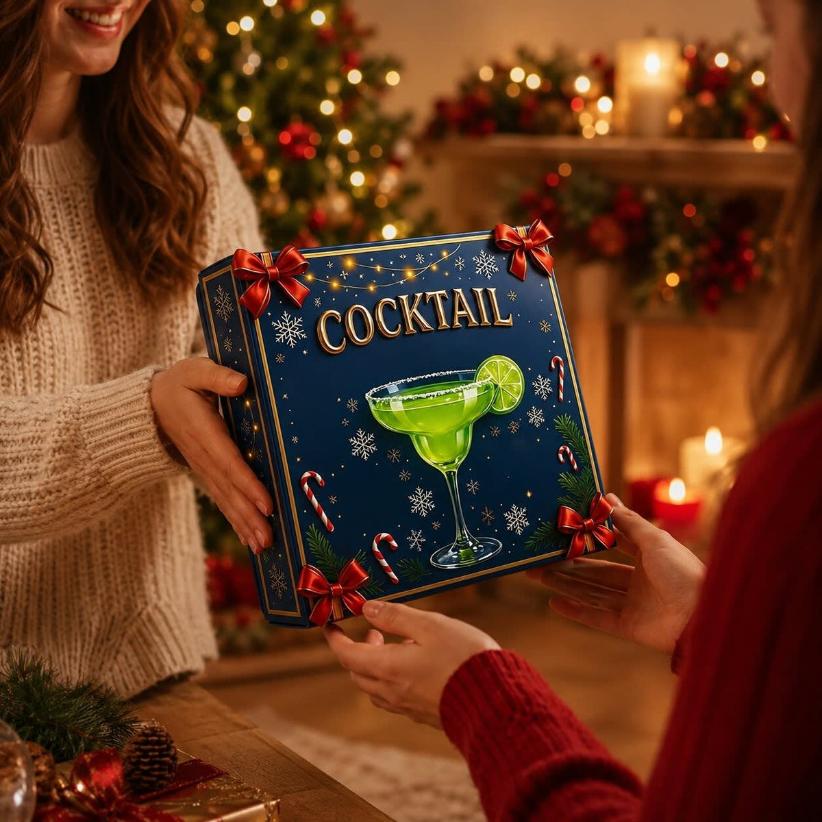 Cocktail Advent Calendar 2026 with 24 Mini Bottle Ornaments Holiday Countdown Gift for Cocktail Lovers_2