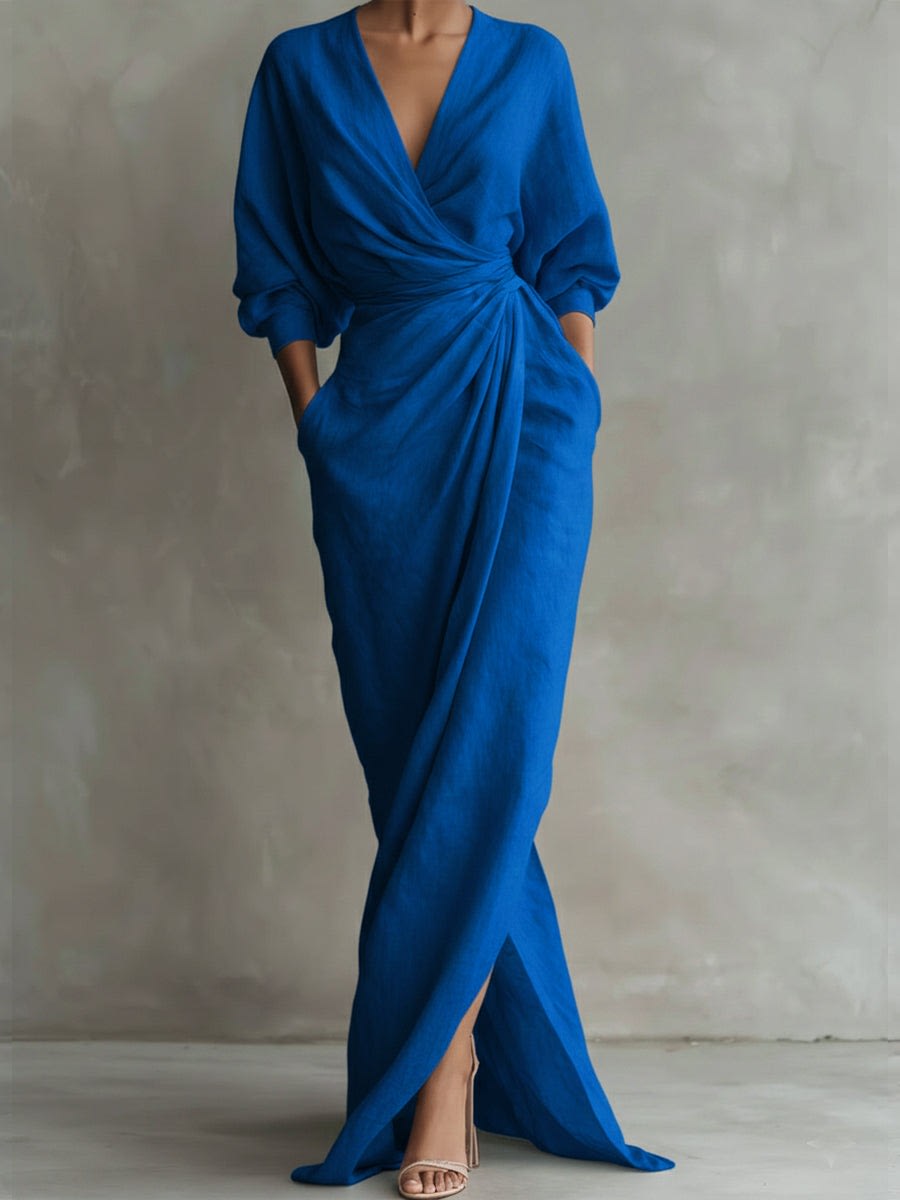 Domenica Linen Twist Waist Maxi Dress_2