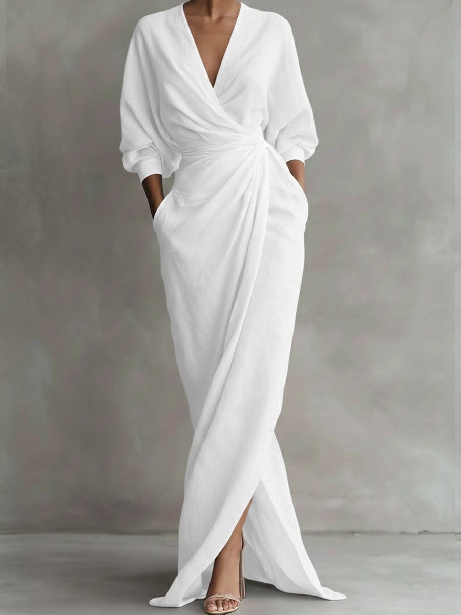 Domenica Linen Twist Waist Maxi Dress_4