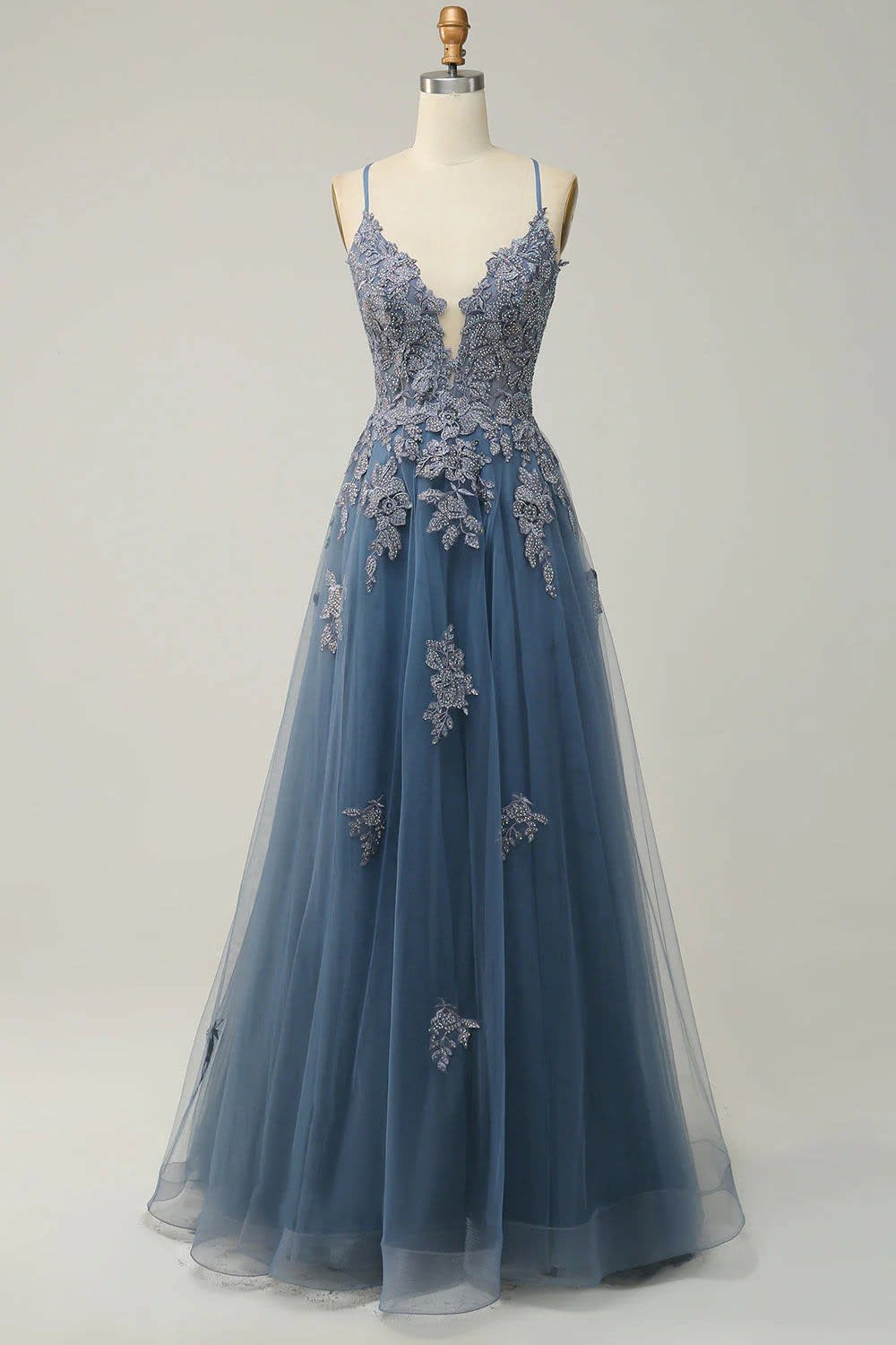 Dorothea Lace Applique Tulle Wedding Guest Maxi Dress_8