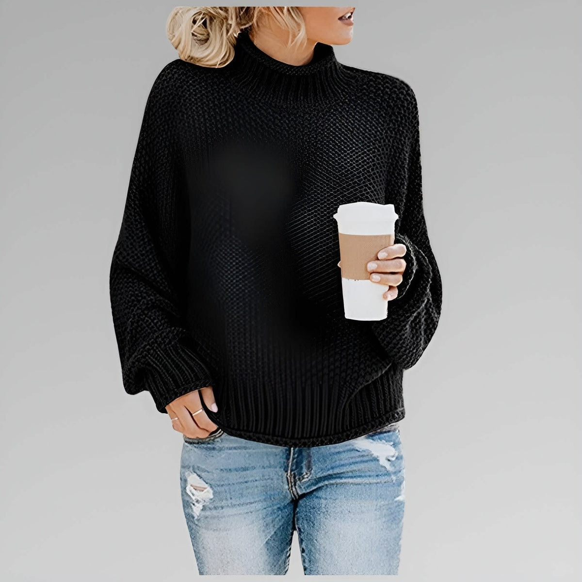 Dulce Oversized Chunky Knit Mock Neck Sweater_6
