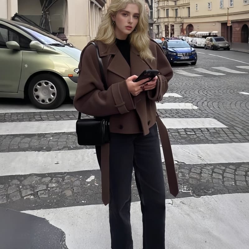 Rachel Belted Cropped Pea Coat_1