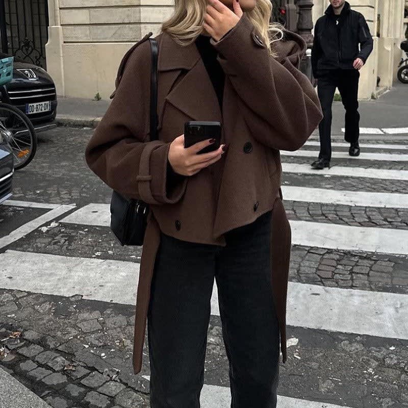 Rachel Belted Cropped Pea Coat_4