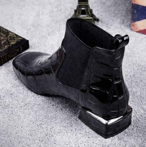 Carina Croc Embossed Leather Chelsea Boots_3