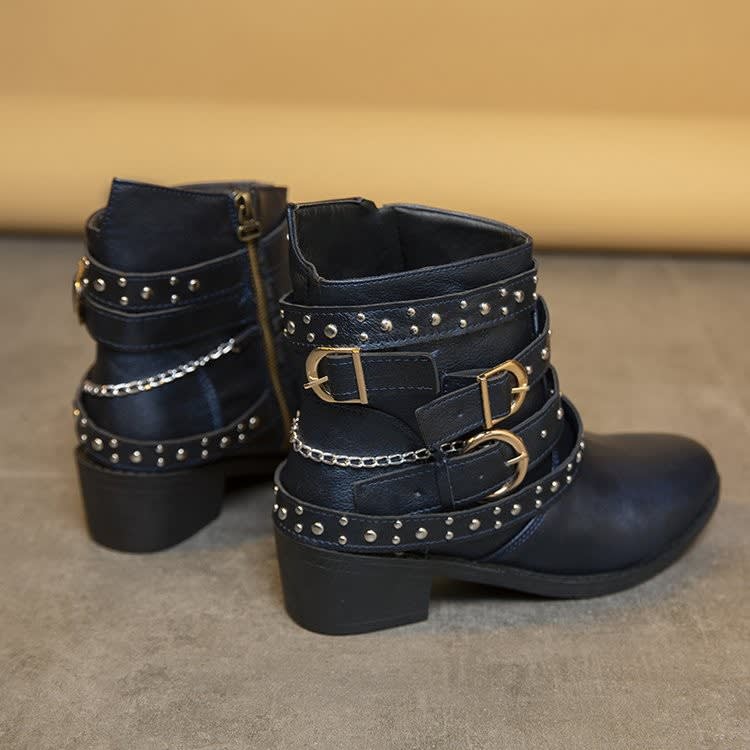 Tilly Studded Buckle Ankle Boots_4