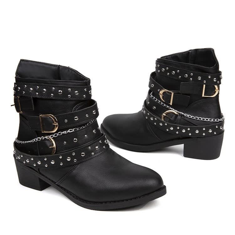 Tilly Studded Buckle Ankle Boots_8