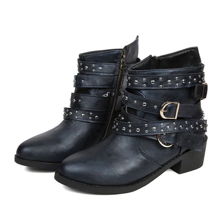 Tilly Studded Buckle Ankle Boots_9
