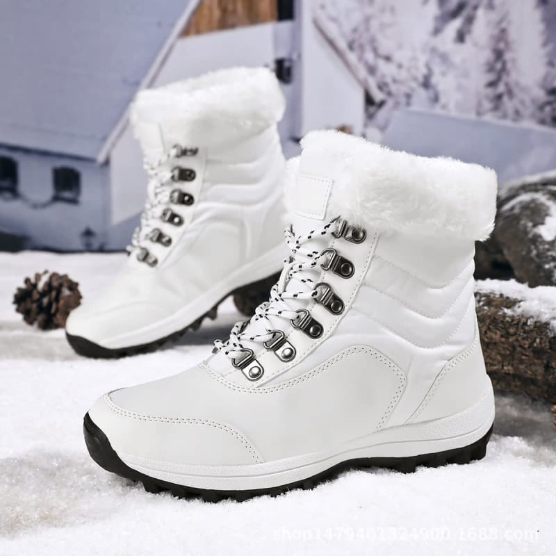 Madelyn Faux Fur Lace-Up Snow Boots_1