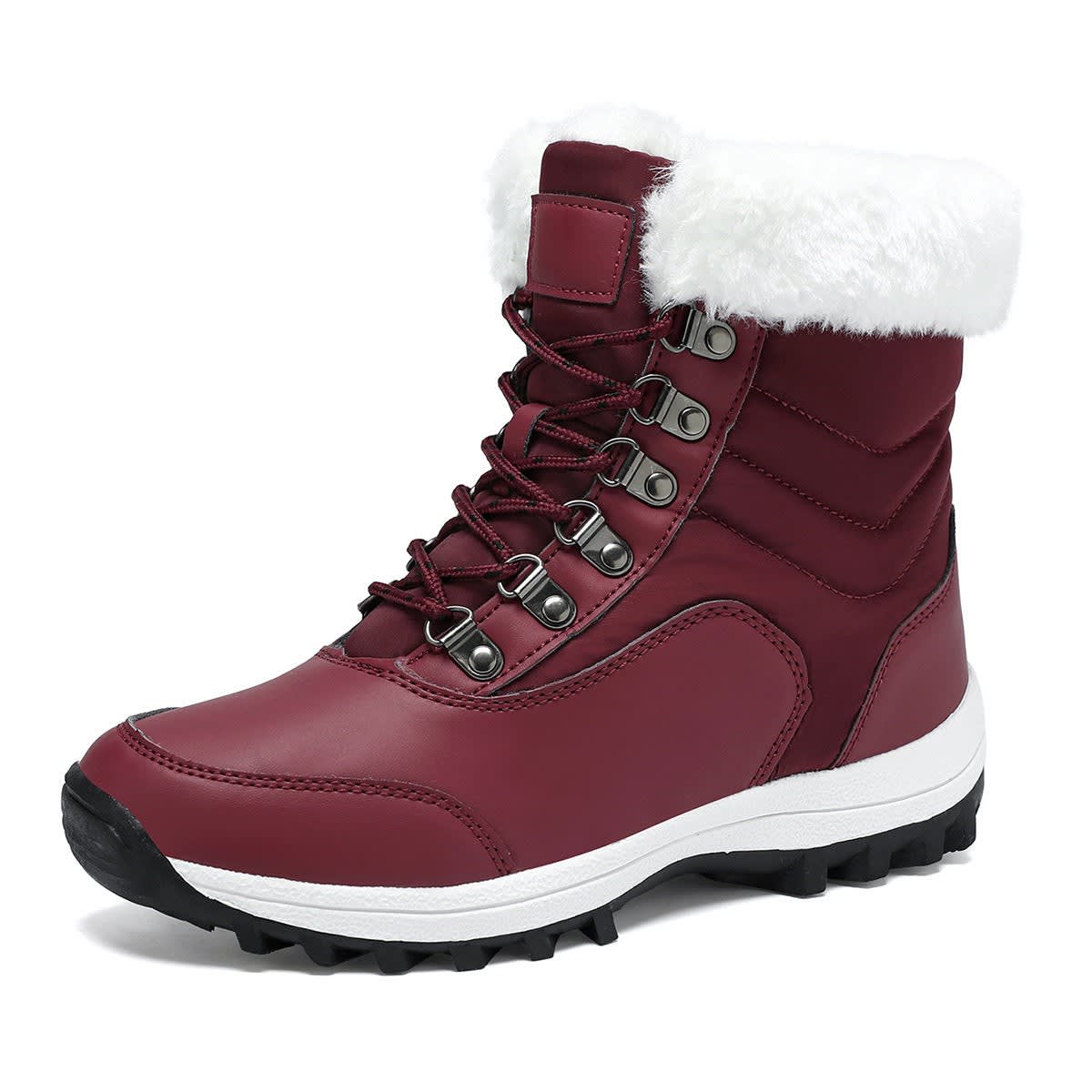 Madelyn Faux Fur Lace-Up Snow Boots_6