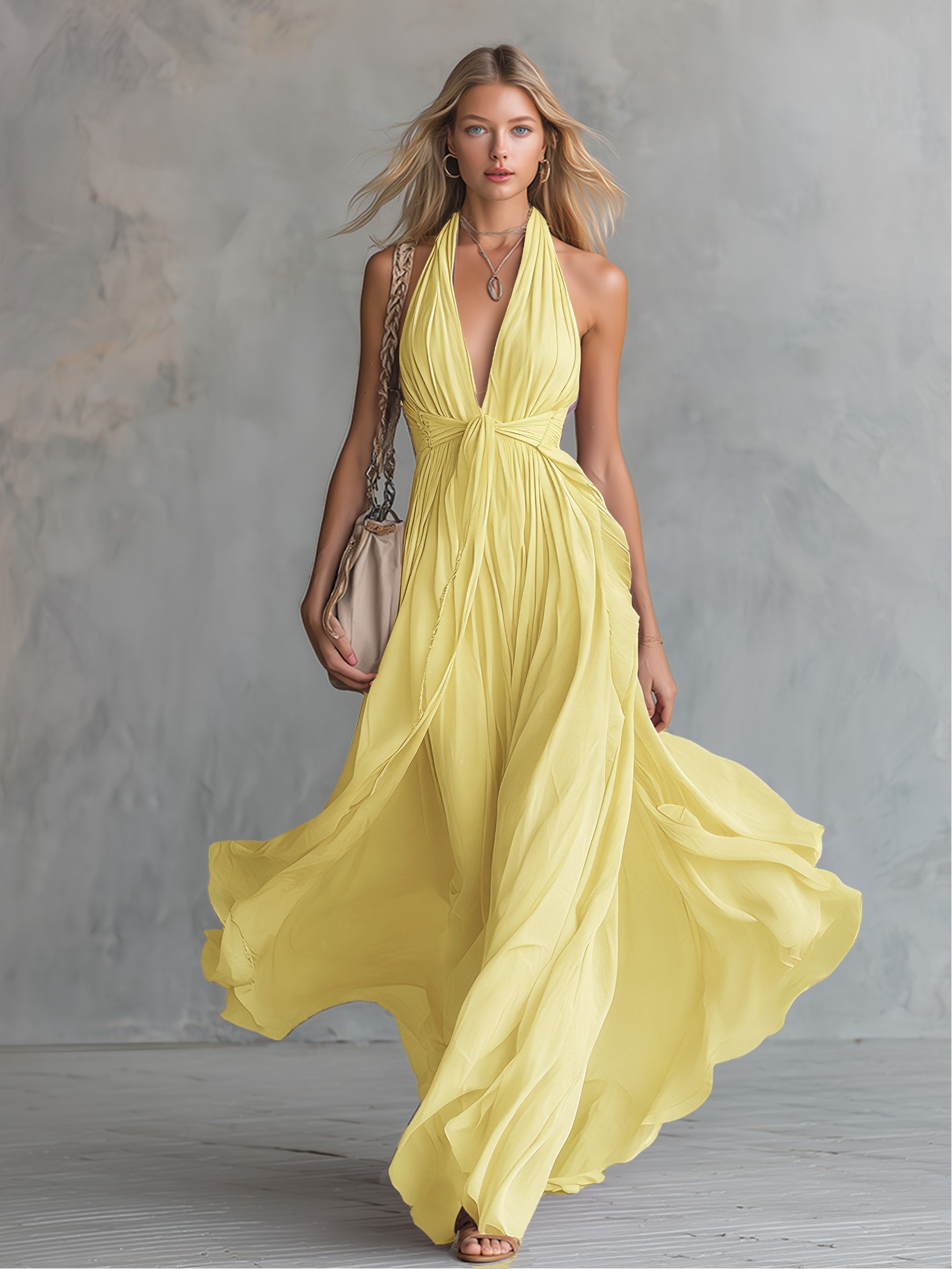 Arabella Halter Deep V-Neck Flowy Maxi Dress_6