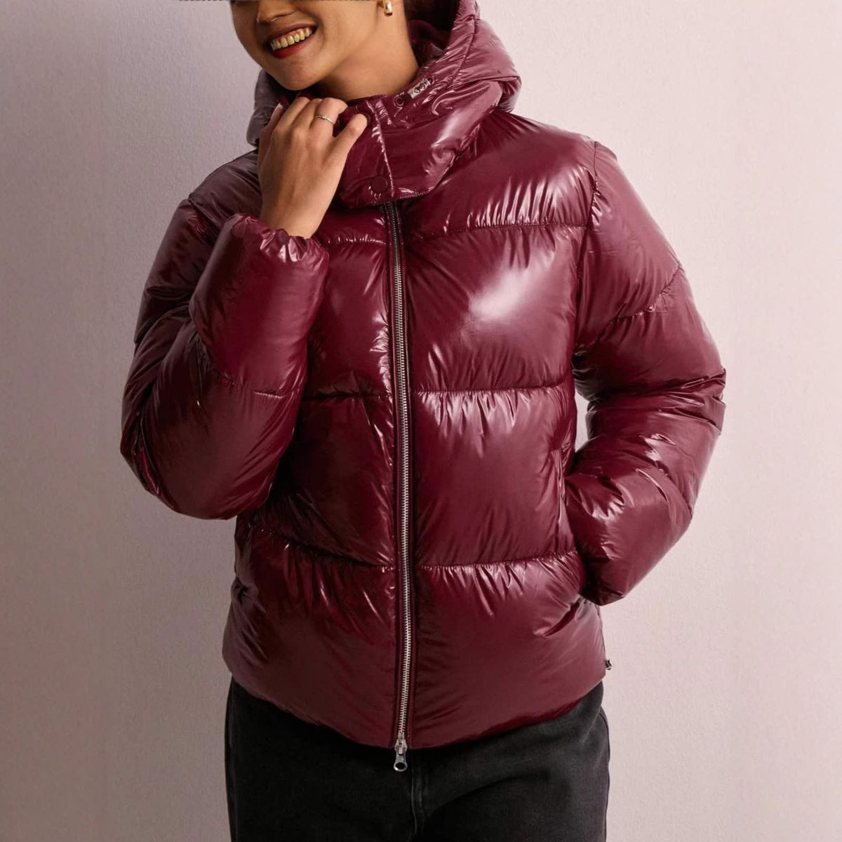 Crystal Glossy Hooded Puffer Jacket_2