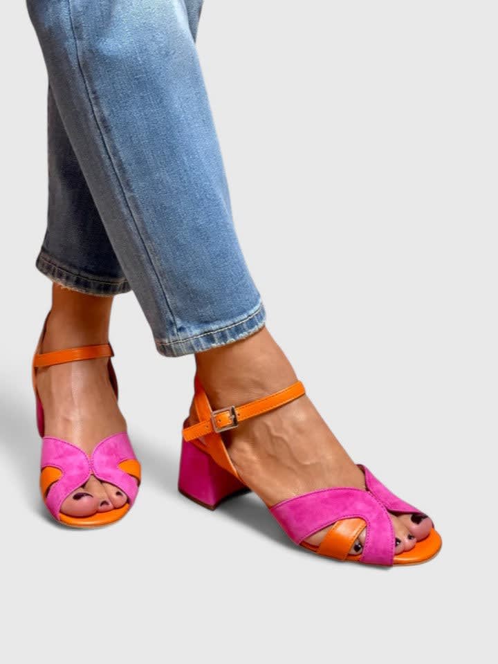 Sabrina Color Block Strappy Heeled Sandals_4