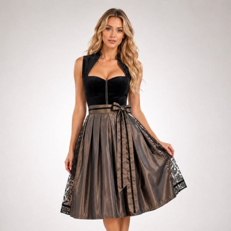 Jelena Velvet Lace Overlay Dirndl Dress_1