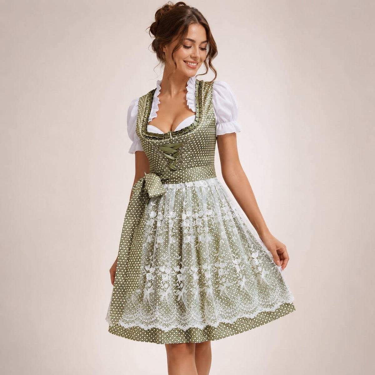 Ljubica Floral Lace Apron Dirndl Dress_15