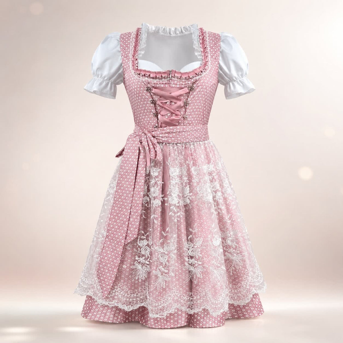 Ljubica Floral Lace Apron Dirndl Dress_7