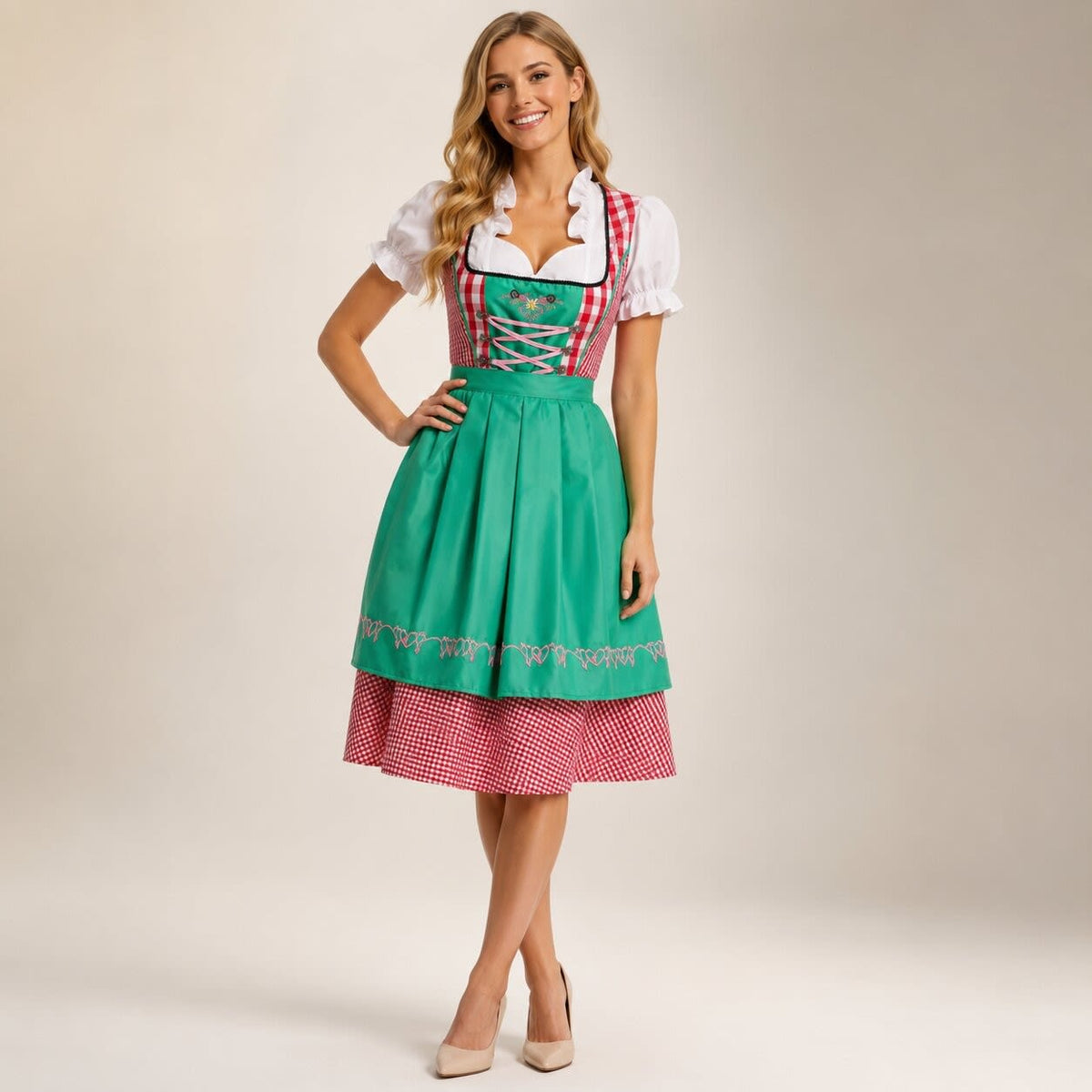 Aisha Gingham Oktoberfest Dirndl Dress_5