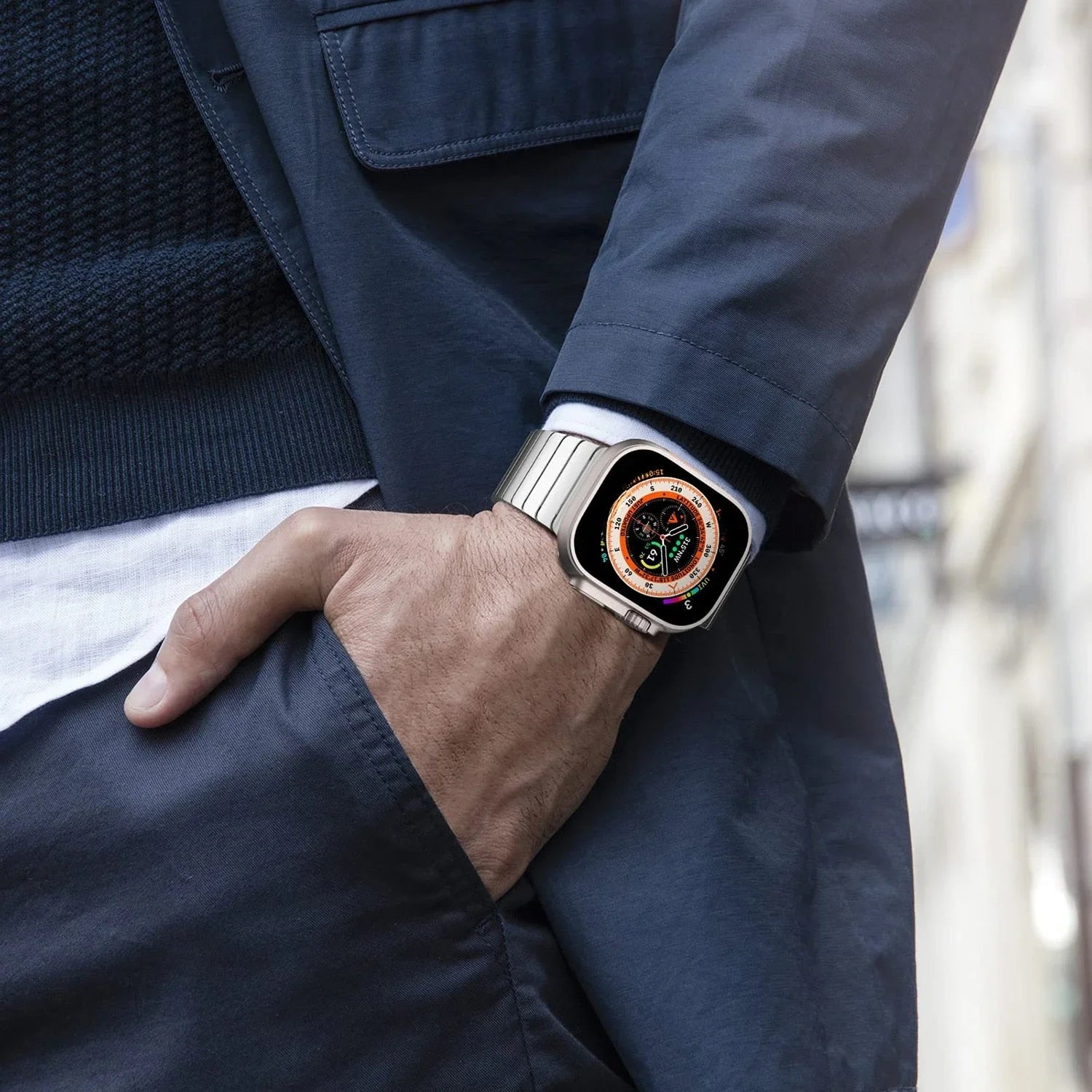 Renzo Stainless Steel Link Apple Watch Band