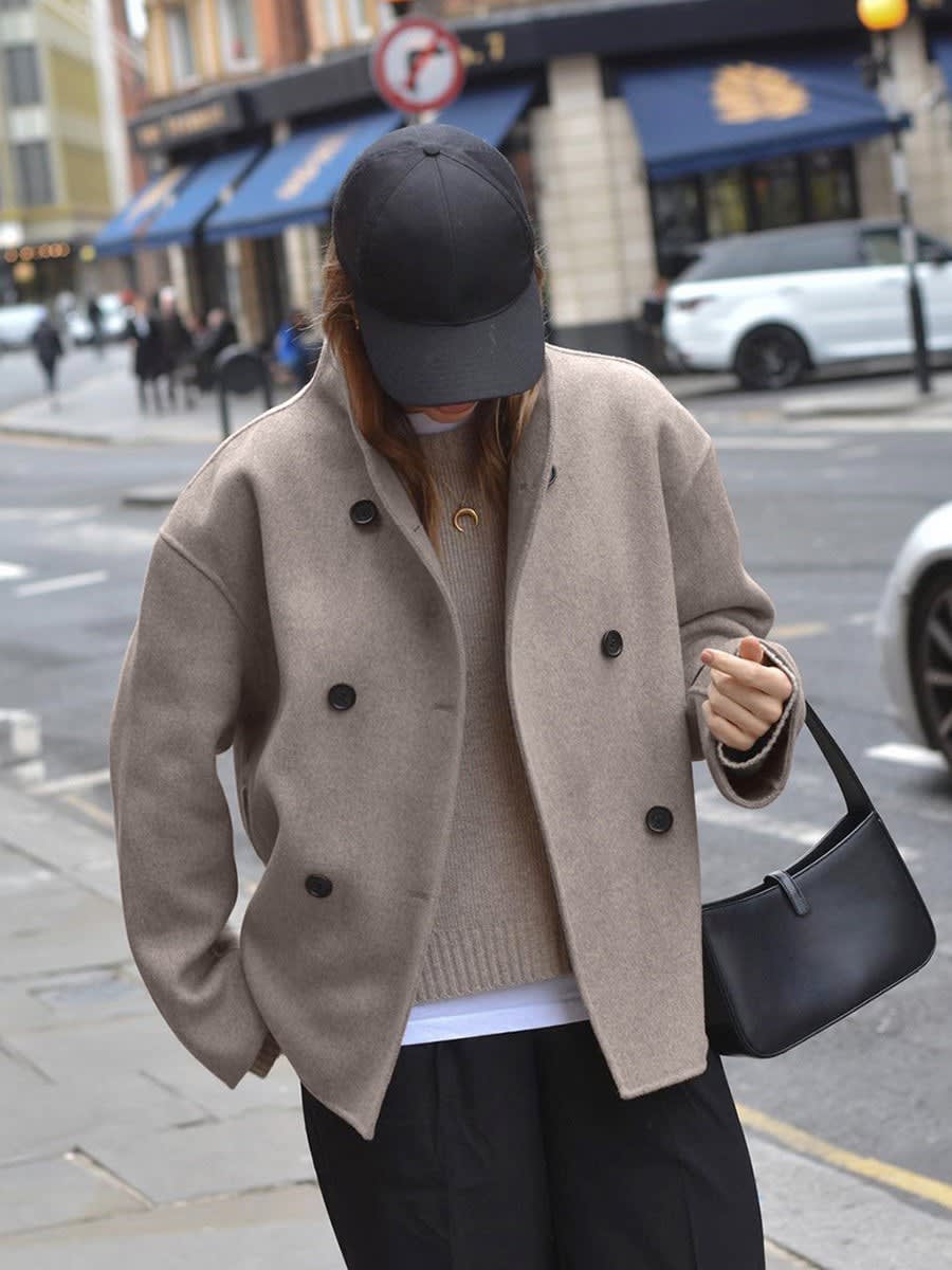 Catherine Collarless Cropped Pea Coat_2