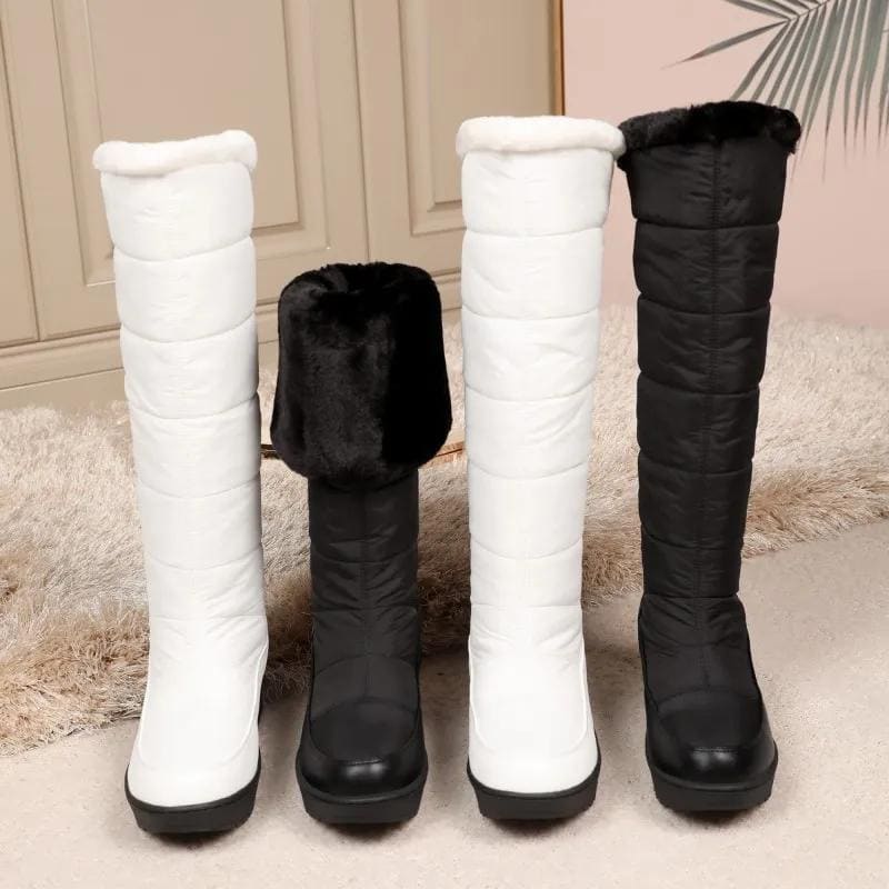 Liliana Faux Fur Trim Knee High Snow Boots_4