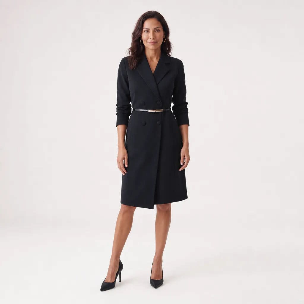 Annette Belted Long Sleeve Blazer Dress_3