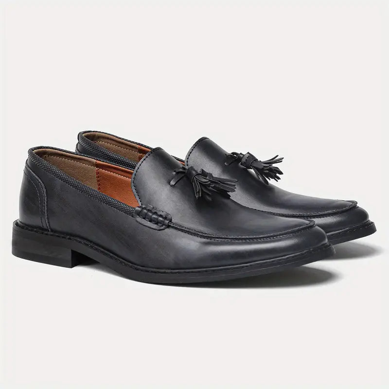 Valentin Genuine Leather Tassel Loafers