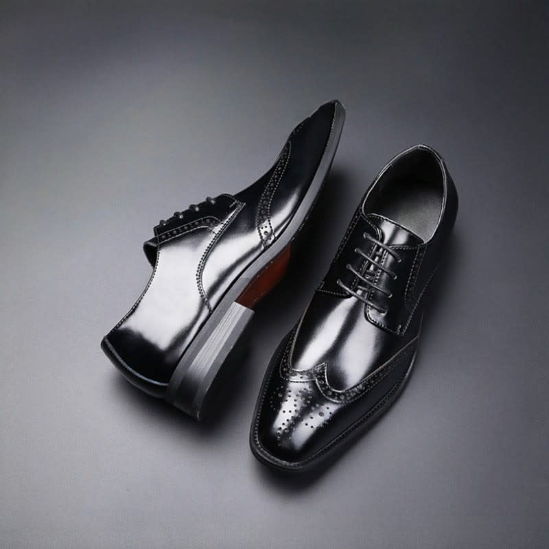 Harold Burnished Leather Wingtip Brogue Shoes_3