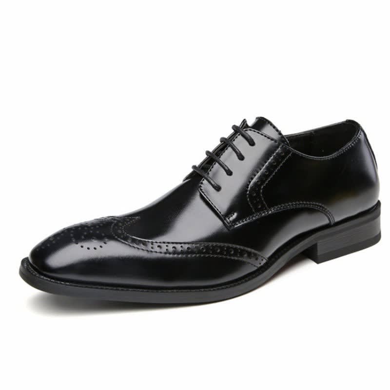Harold Burnished Leather Wingtip Brogue Shoes_7
