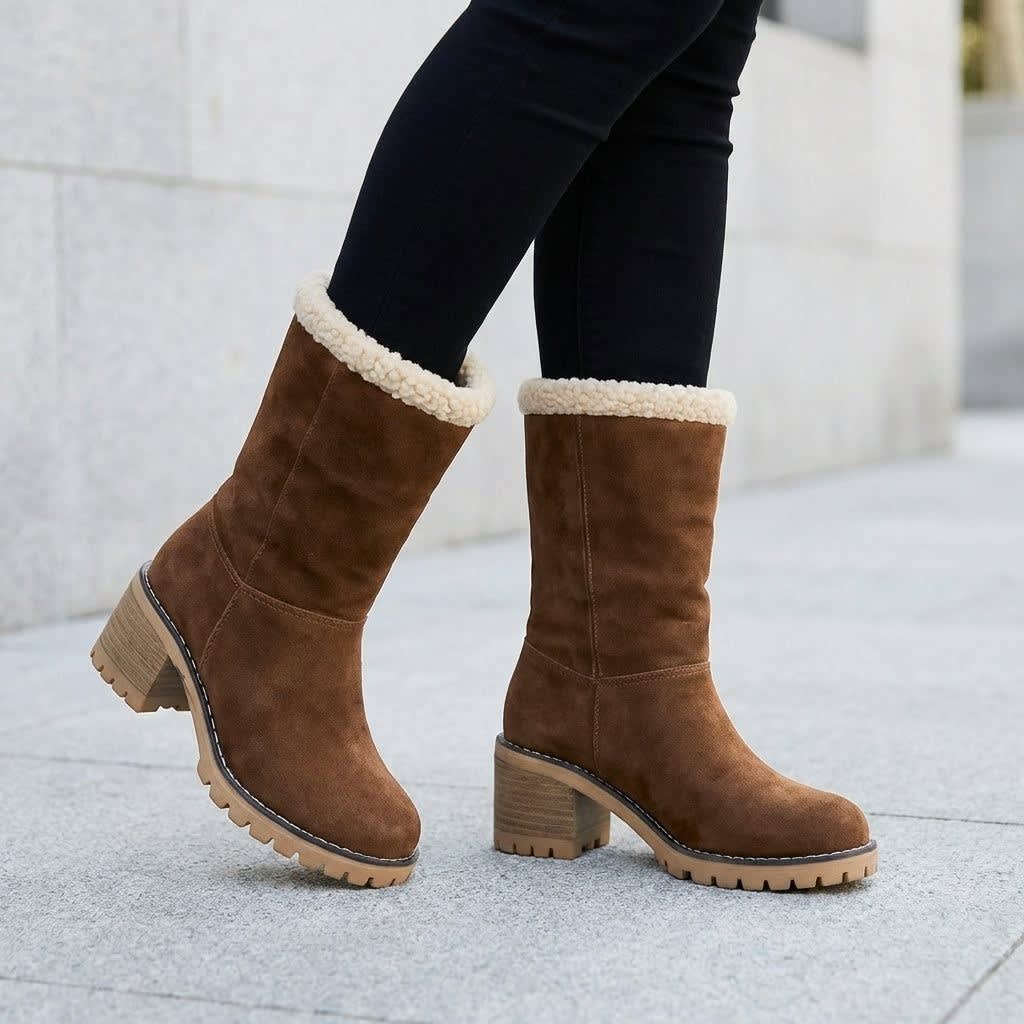 Sabina Suede Sherpa Cuff Ankle Boots_3