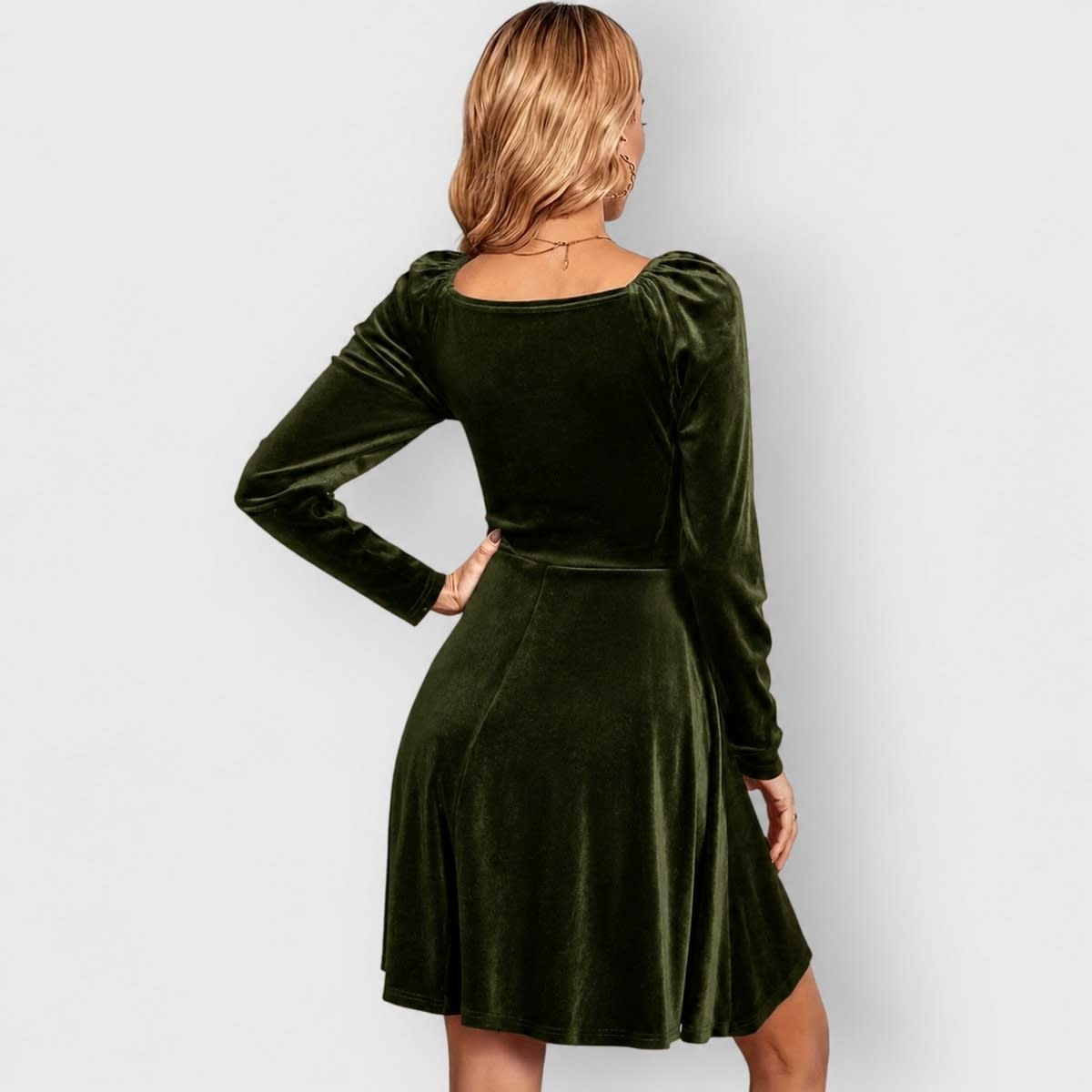 Lisette Velvet Long Sleeve Skater Dress_8