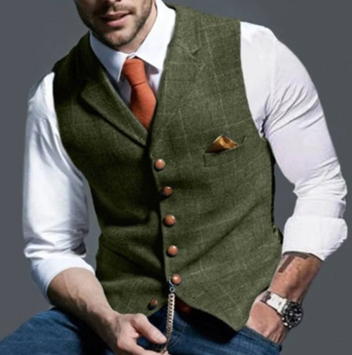 Samuel Windowpane Check Suit Vest_5