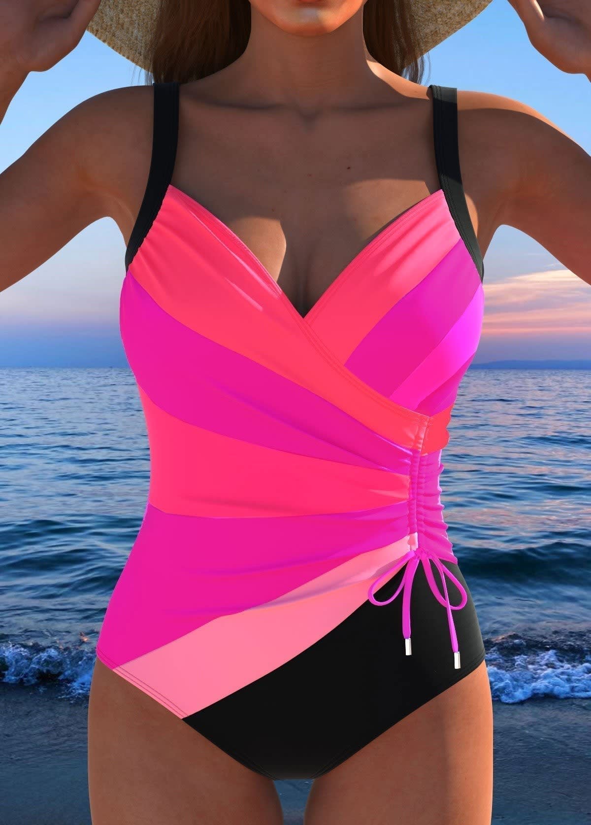 Magdalena Floral Surplice Tummy Control Swimsuit_4