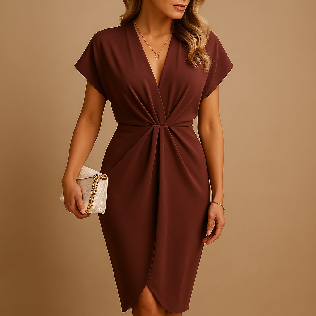 Ilse V-Neck Wrap Midi Dress for Every Occasion_5