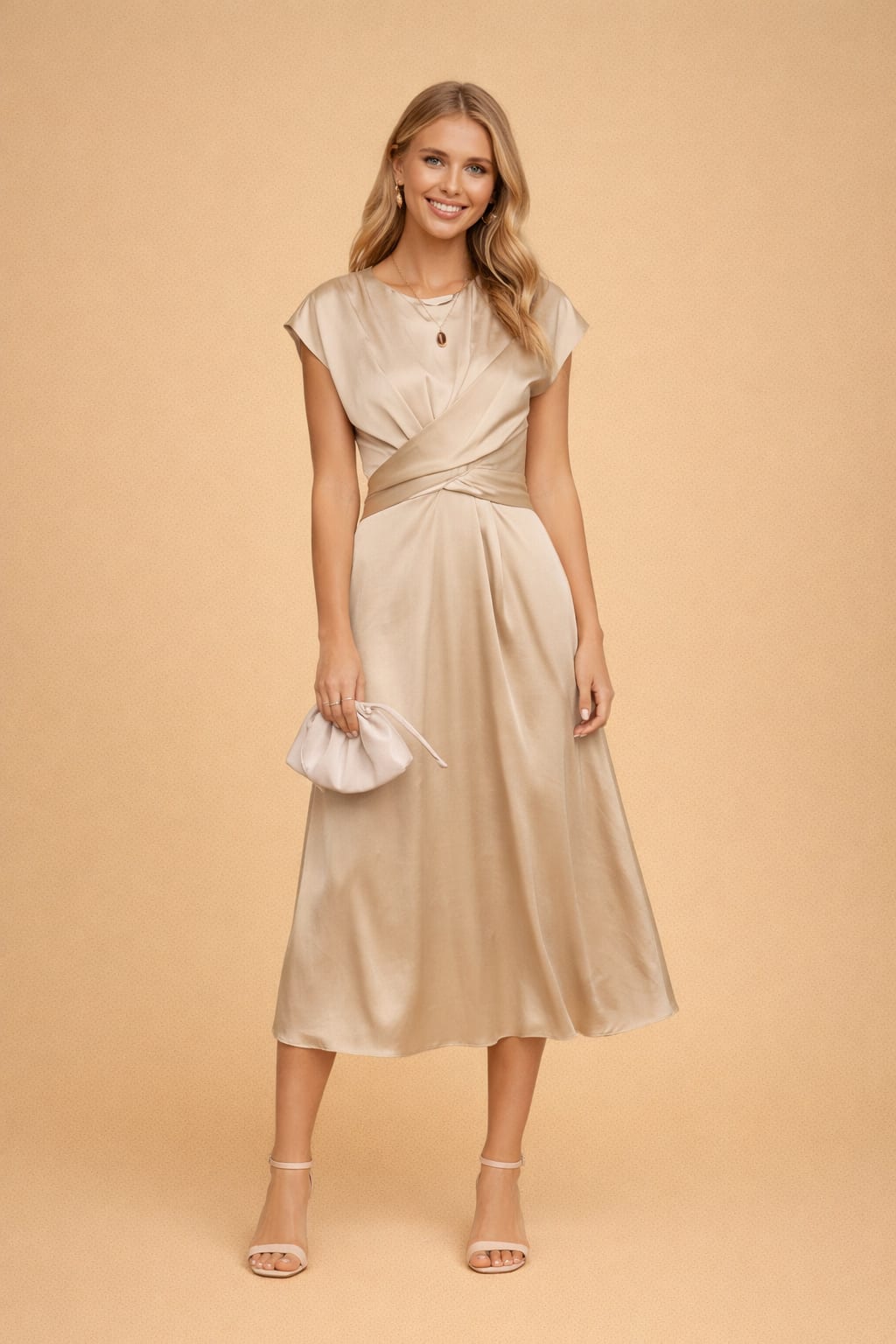 Katriona Satin Twist Front Wedding Guest Midi Dress_4