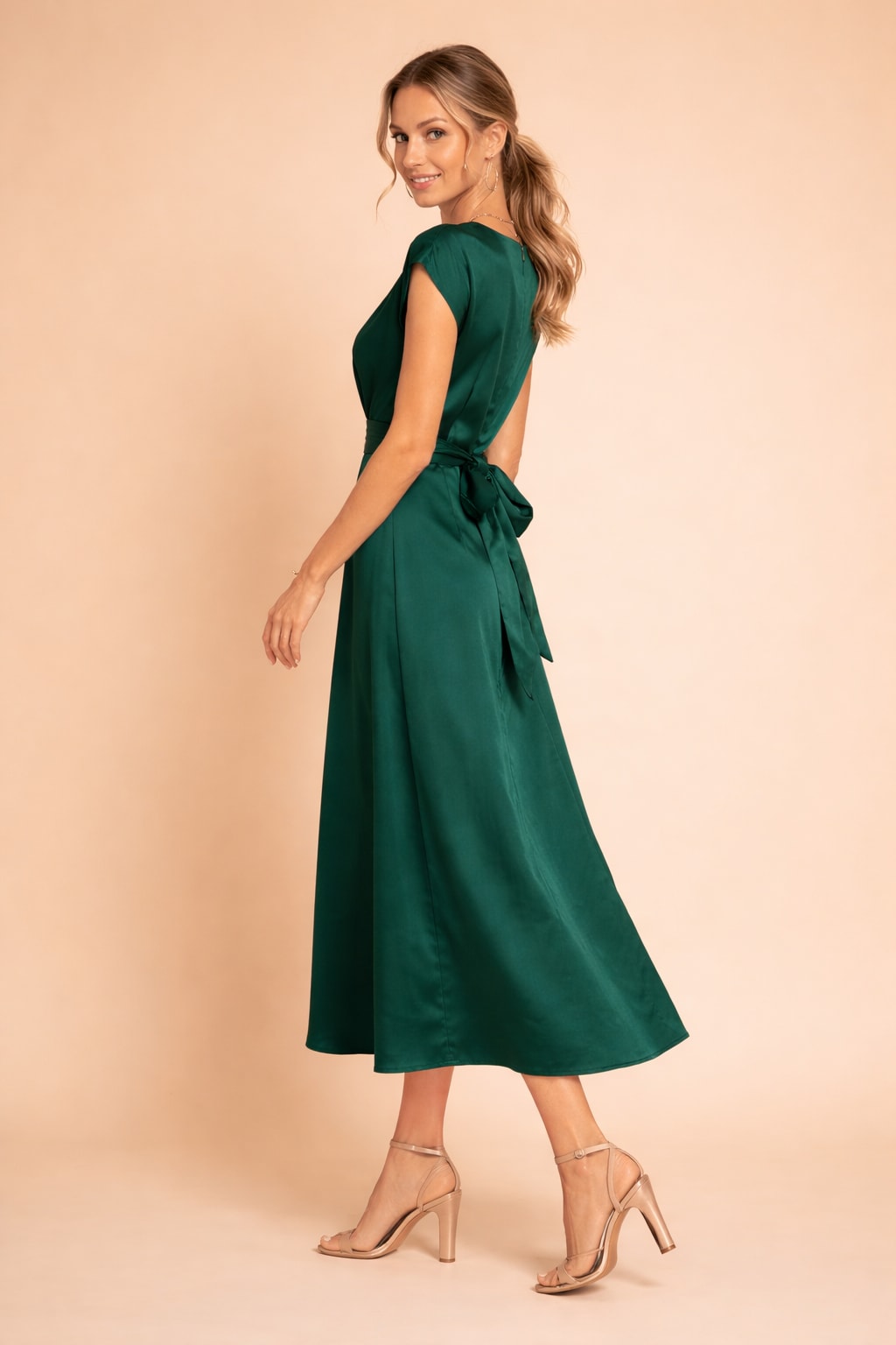 Katriona Satin Twist Front Wedding Guest Midi Dress_7