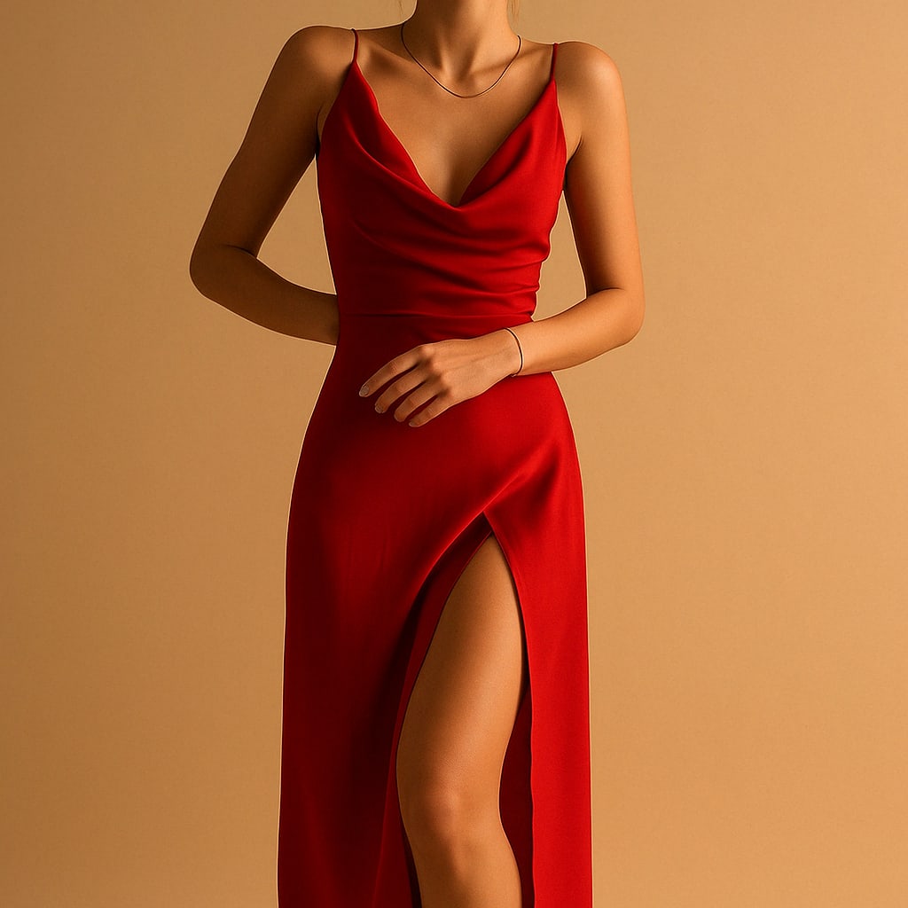 Evadne Draped V-Neck Side Slit Maxi Dress_3
