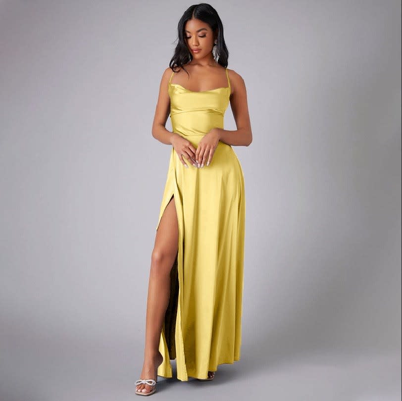 Hermione Satin High Slit Evening Maxi Dress_11