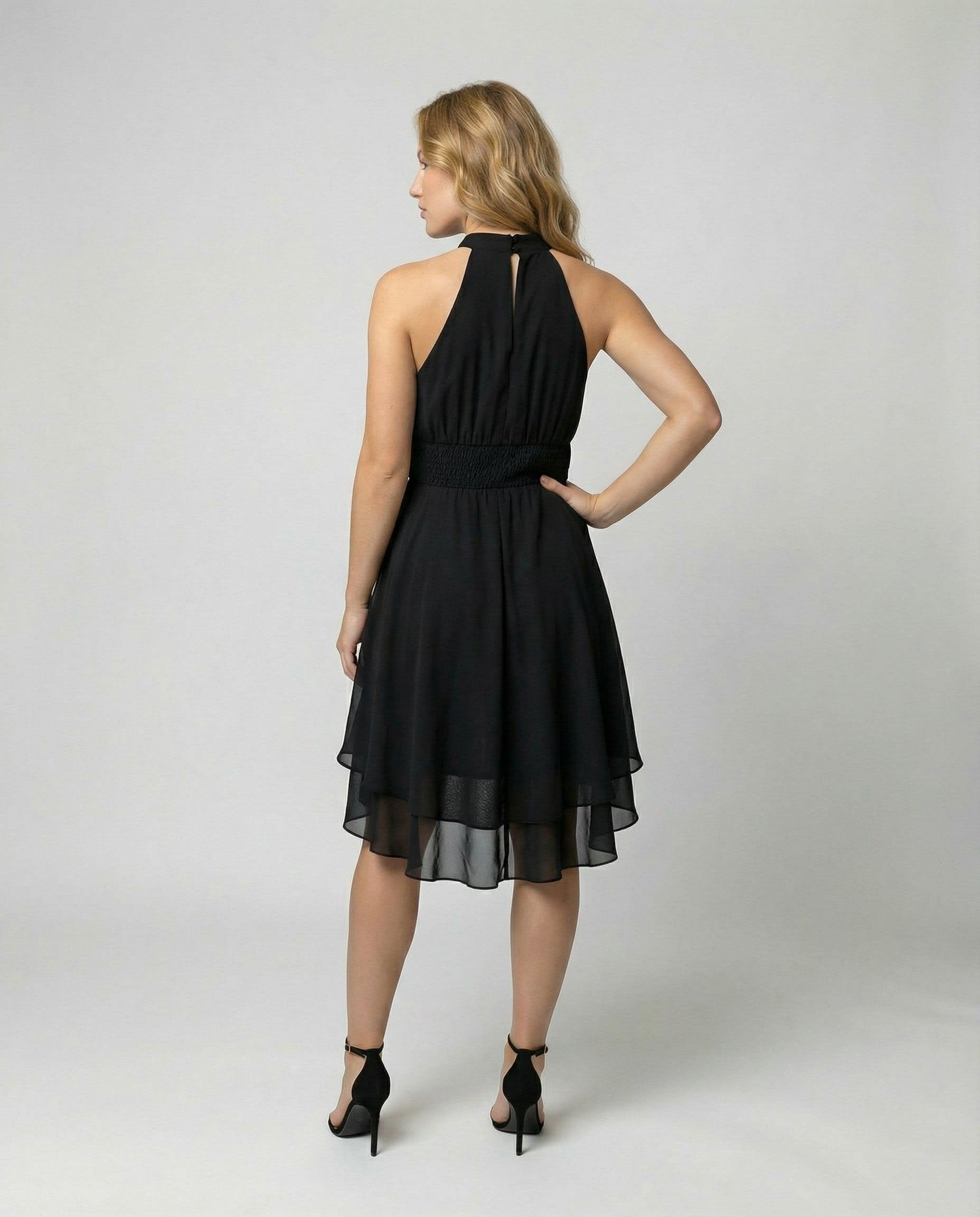 Cassia Halter Ruffle Hem Chiffon Evening Dress_3