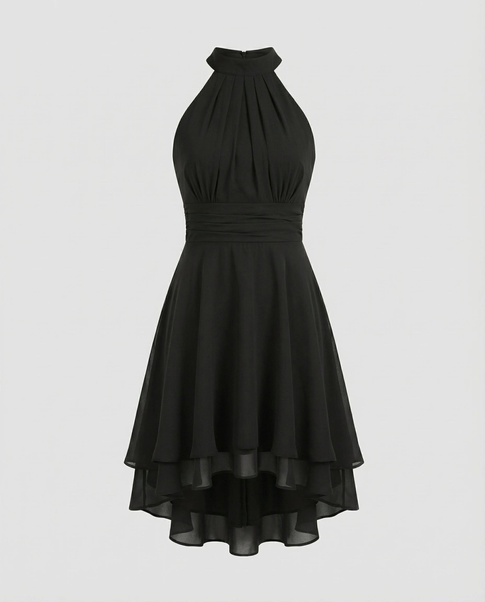 Cassia Halter Ruffle Hem Chiffon Evening Dress_5