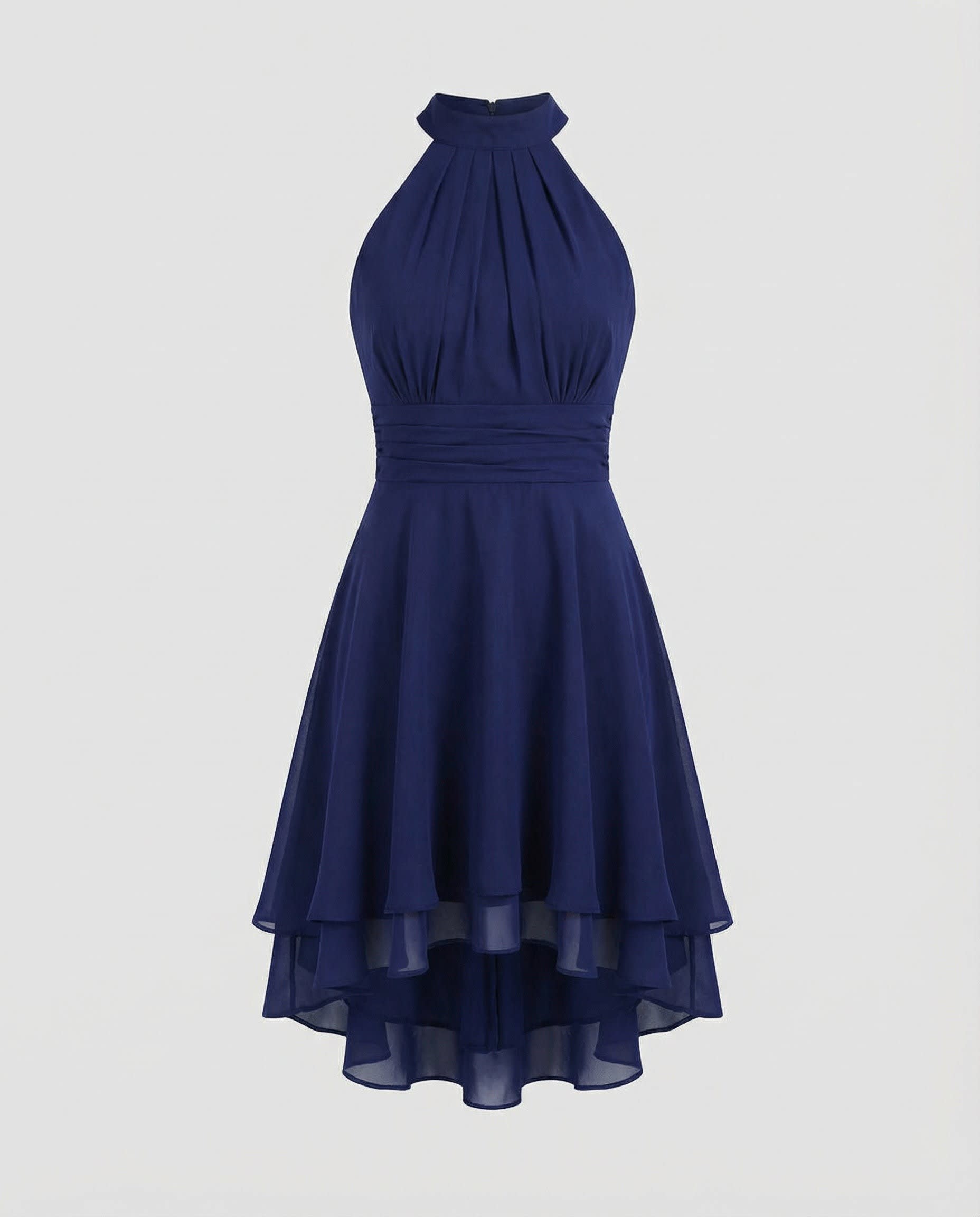 Cassia Halter Ruffle Hem Chiffon Evening Dress_8