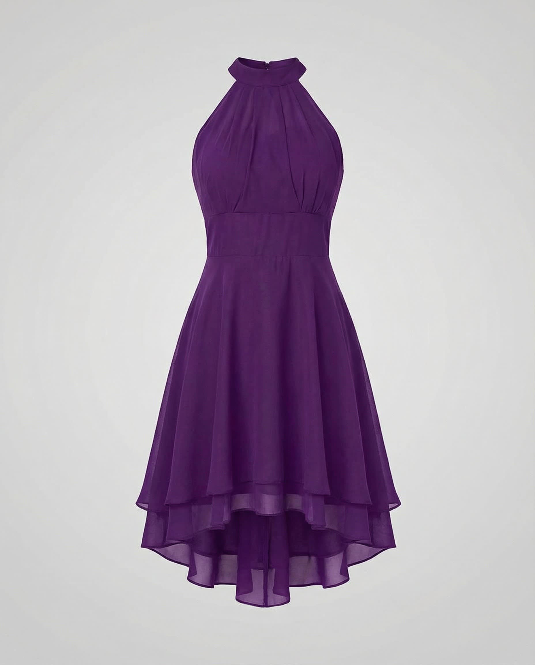 Cassia Halter Ruffle Hem Chiffon Evening Dress_9