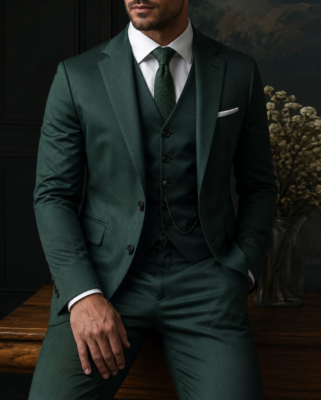 Wells Slim Fit Three Piece Suit_12