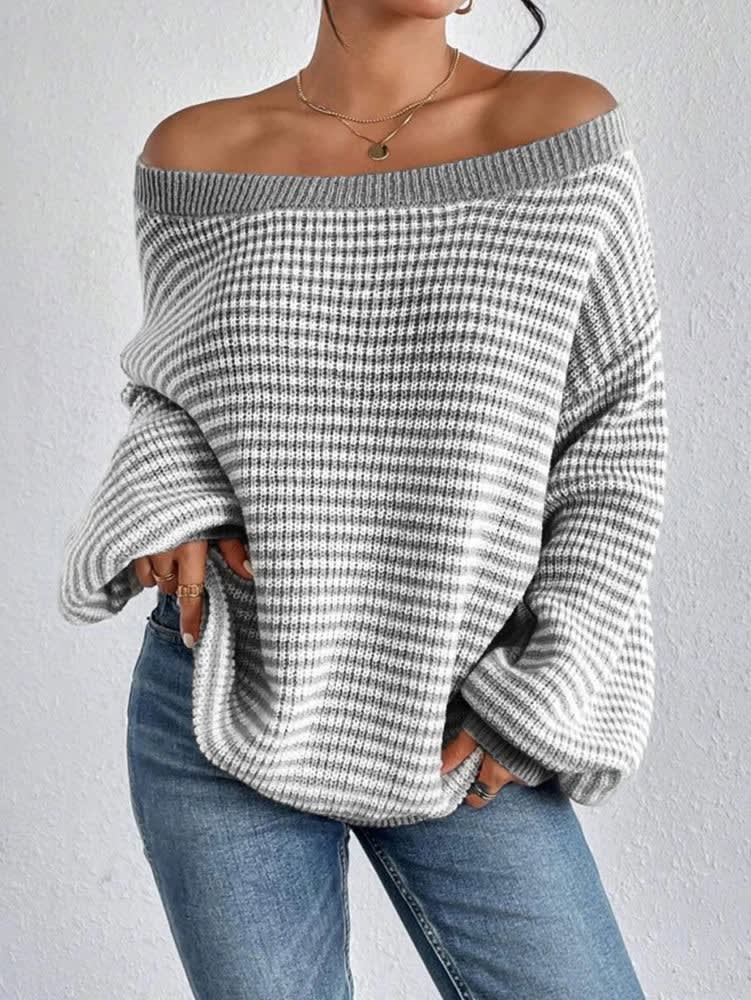 Bathilde Striped Off Shoulder Sweater_4