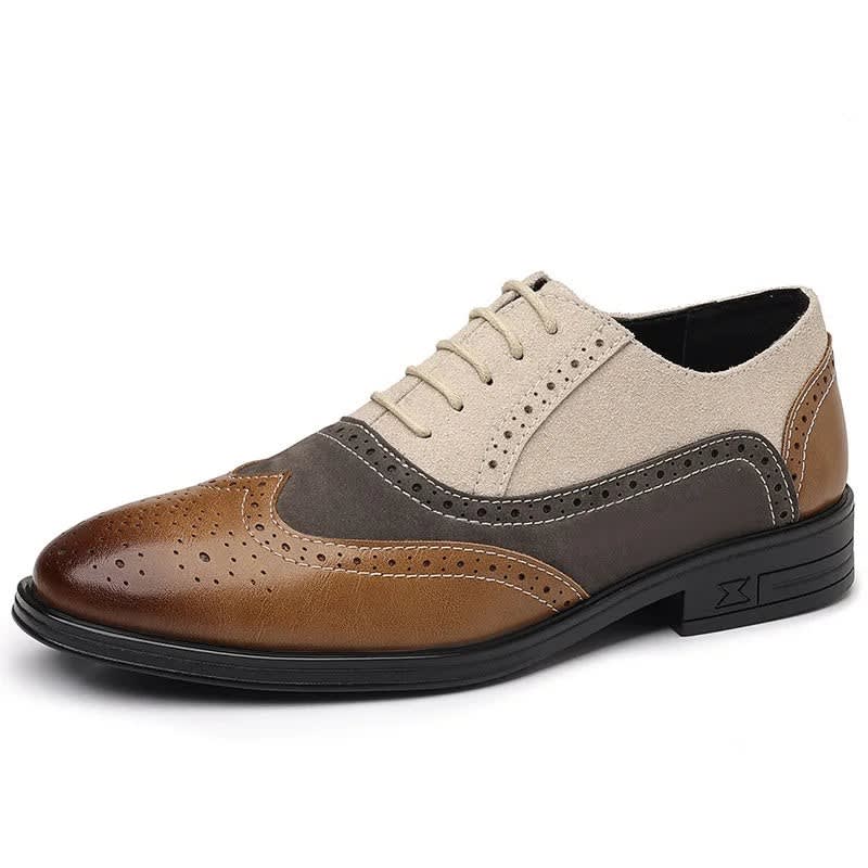 George Leather Wingtip Brogue Dress Shoes_5