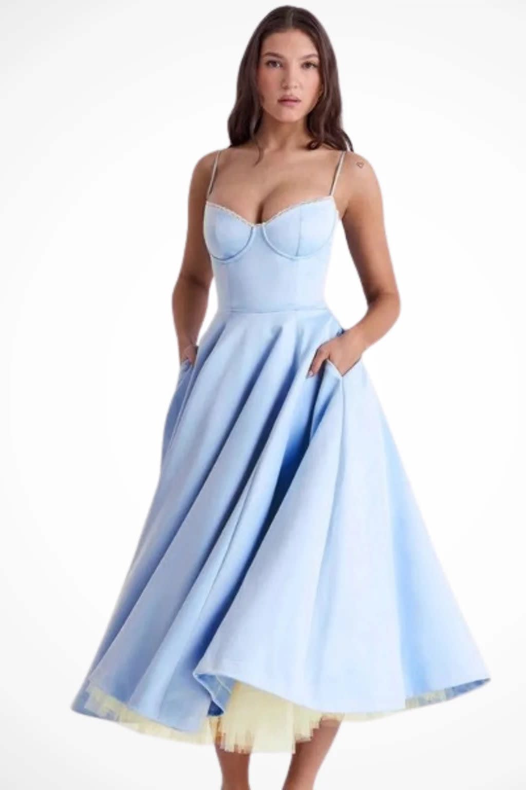 Melina Corset Wedding Guest Midi Dress_10