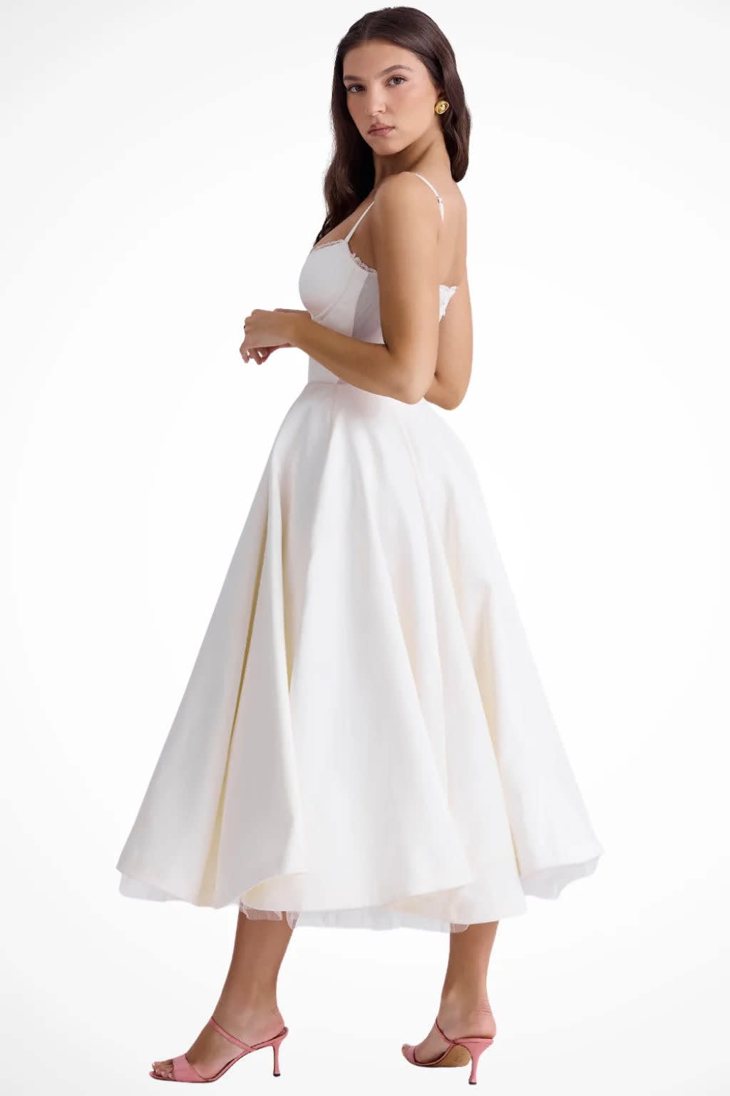 Melina Corset Wedding Guest Midi Dress_11