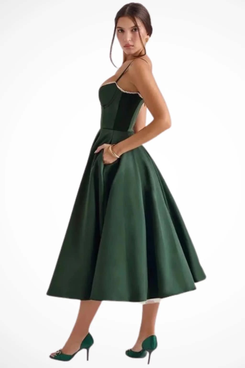 Melina Corset Wedding Guest Midi Dress_20